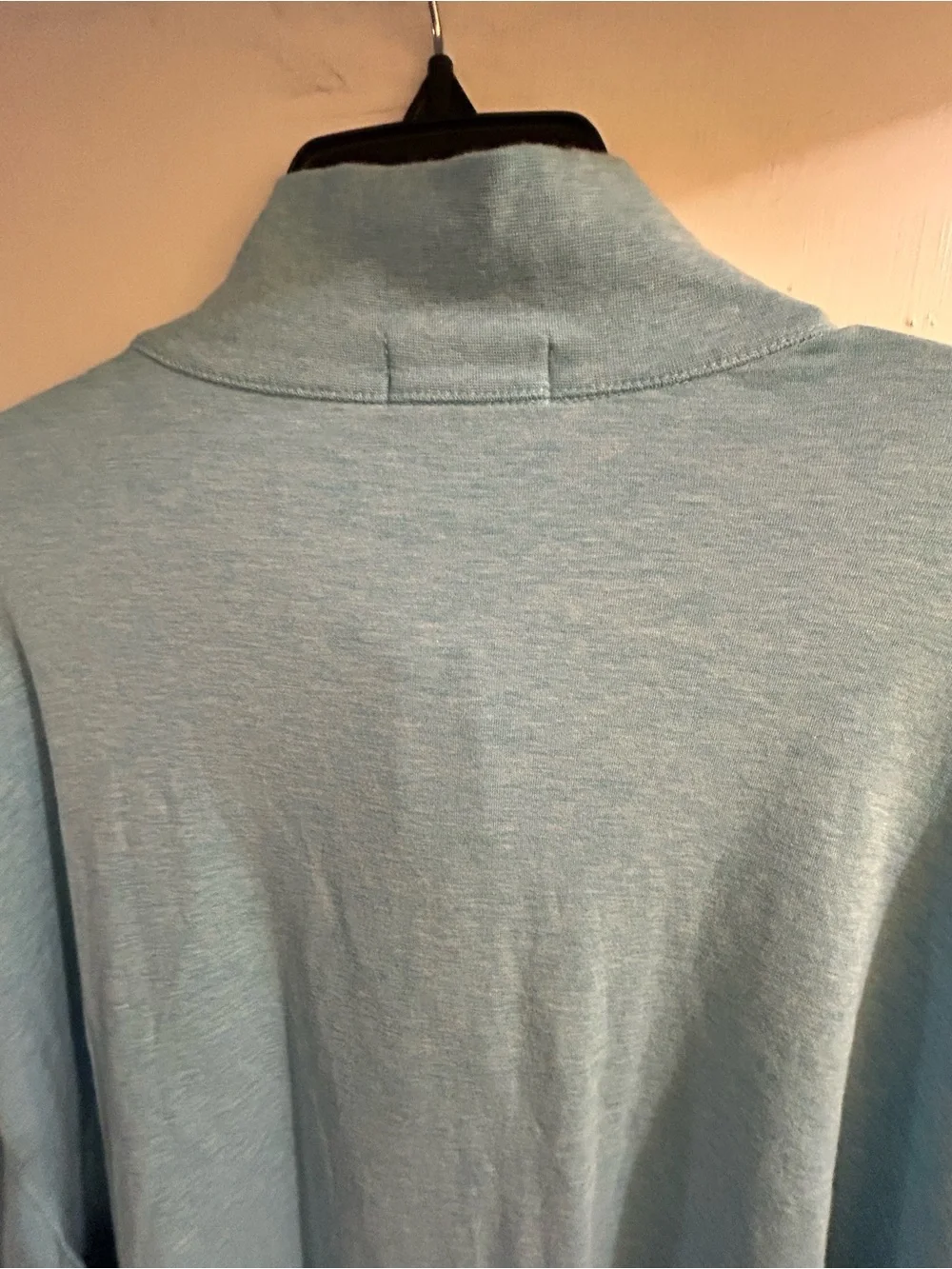 Ralph Lauren Mens Like New Light Blue Lt Wt Quarter‑Zip Pullover Sweater, Sz 2XB